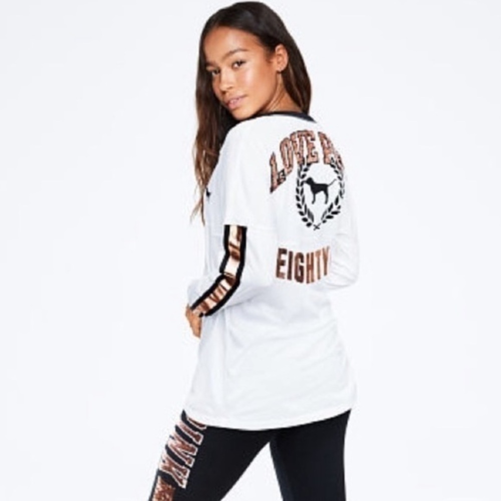 PINK Victoria's Secret Pink Bling Top, rose gold sequins